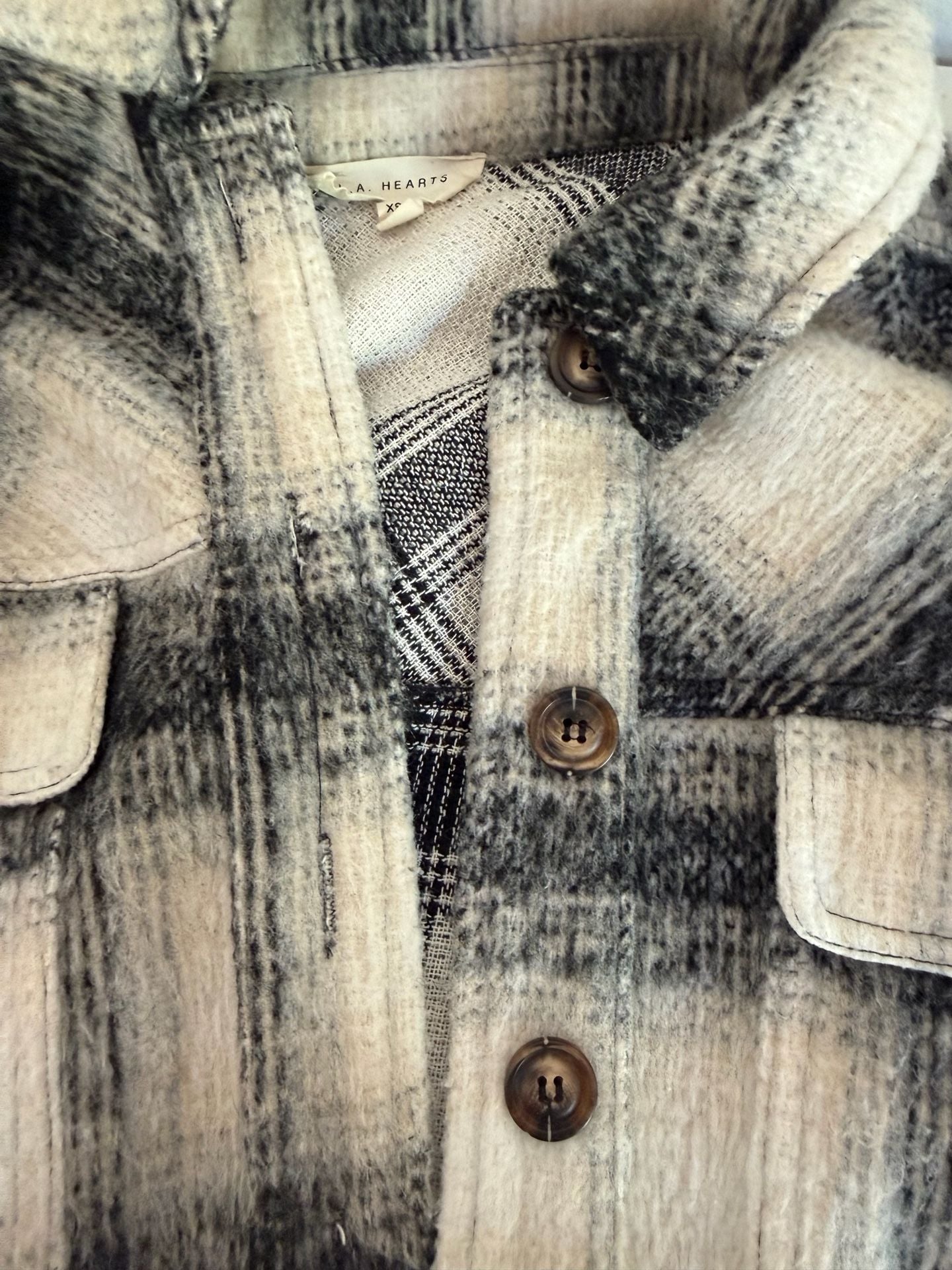 Pac Sun LA Hearts Utility Jacket Oversized Plaid 4