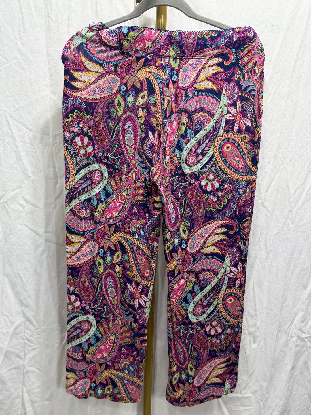 Paisley Print Wide Leg Drawstring Pants 7