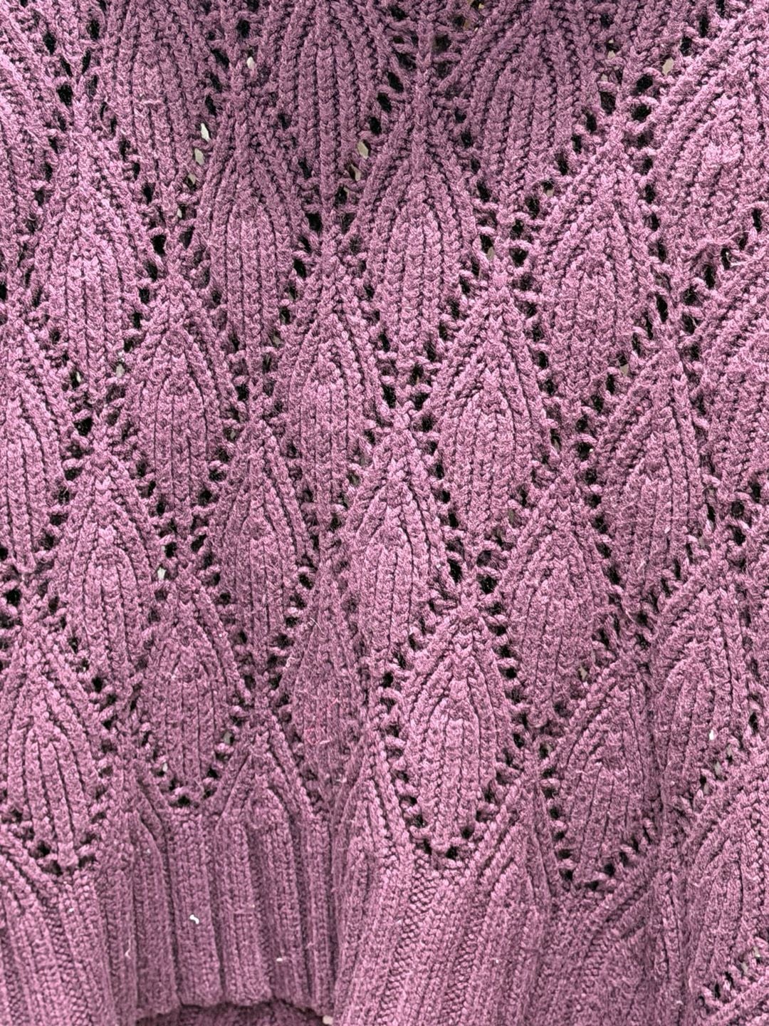 Purple Cowl Neck Cable Knit Sweater 4