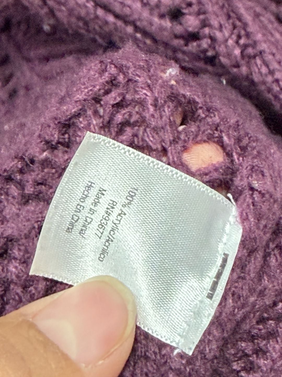 Purple Cowl Neck Cable Knit Sweater 6