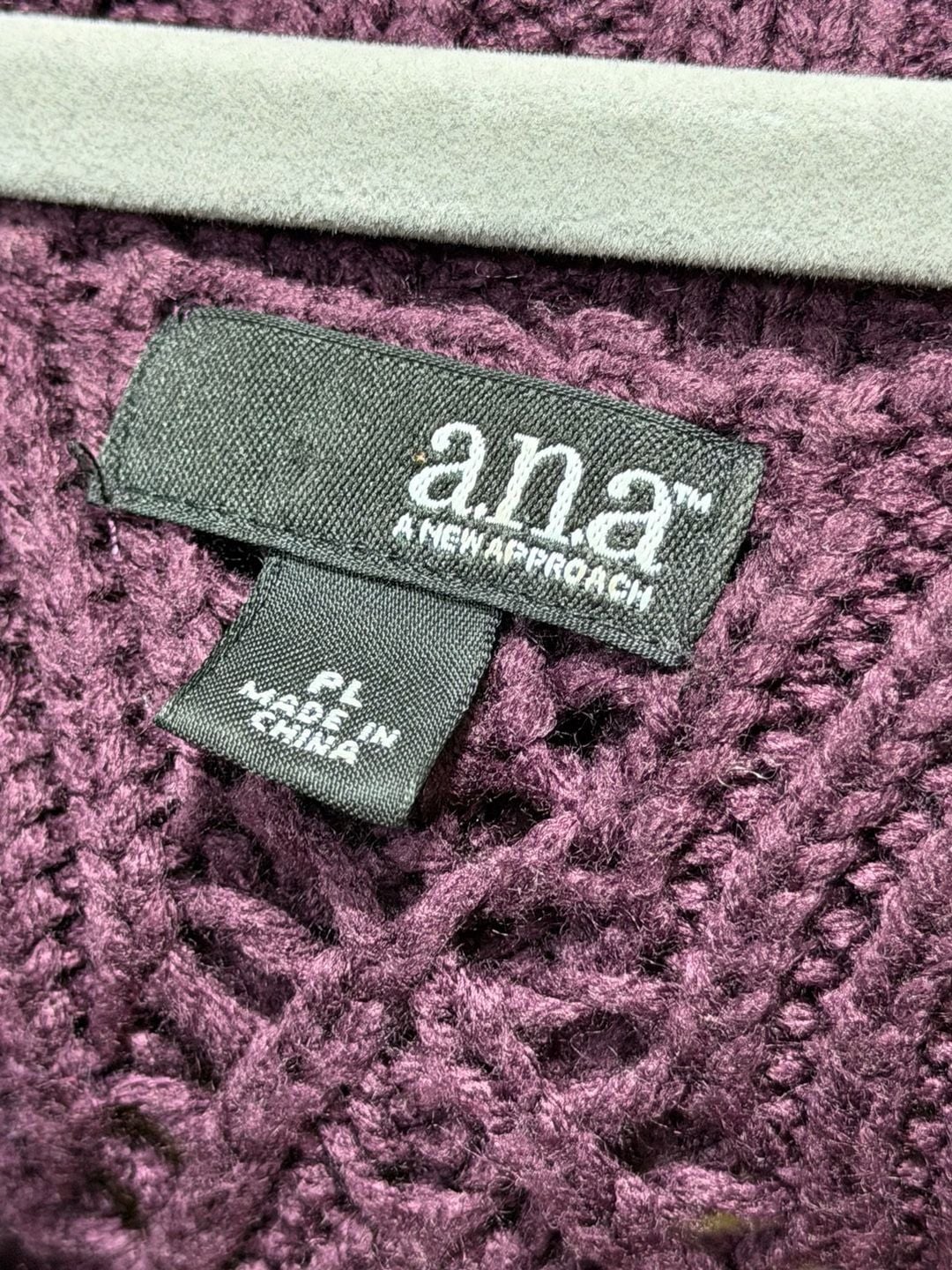 Purple Cowl Neck Cable Knit Sweater 5