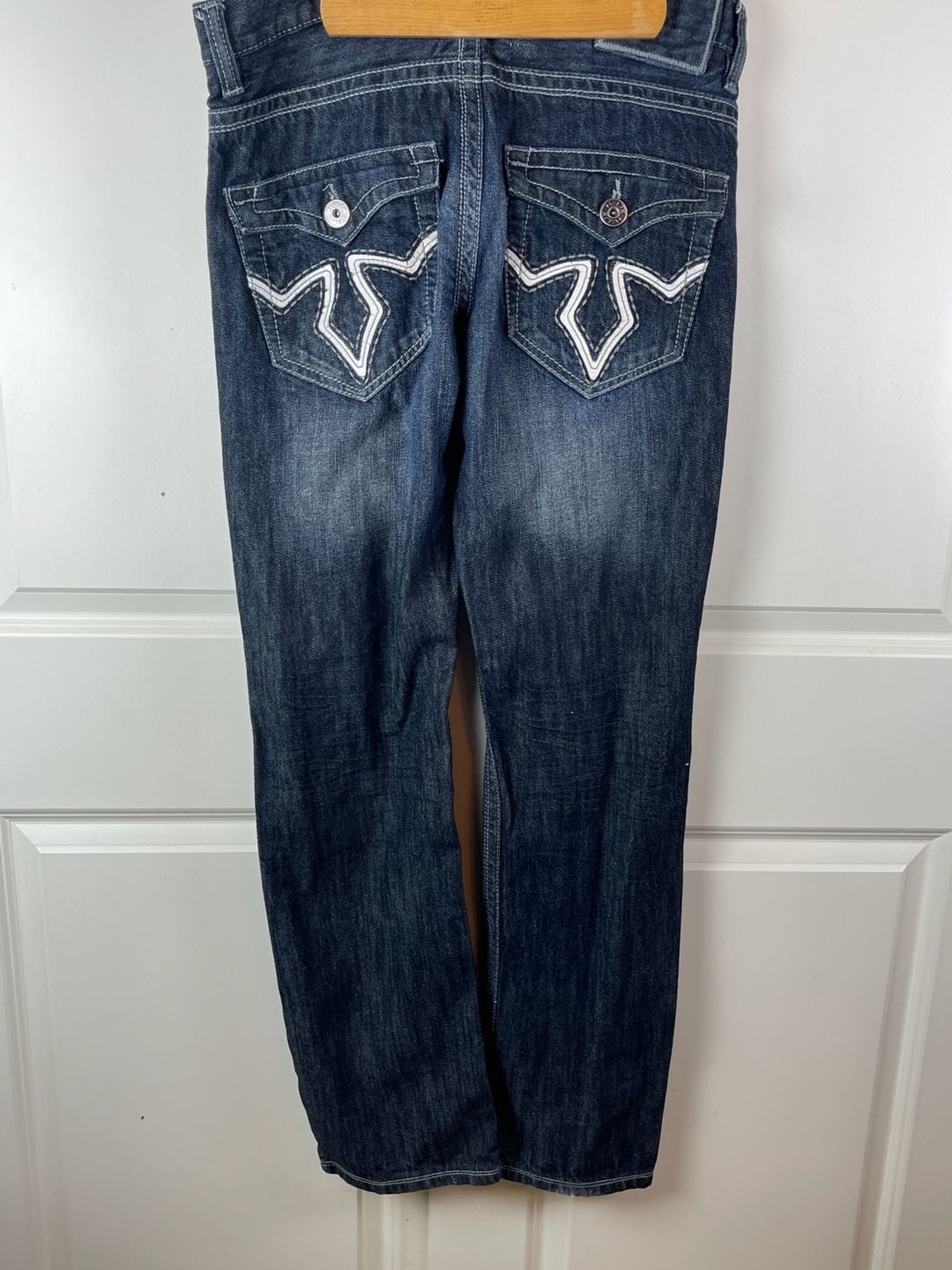 Helix Slim Jeans 32x32 Dark Wash Embroidered Flap Pocket 3