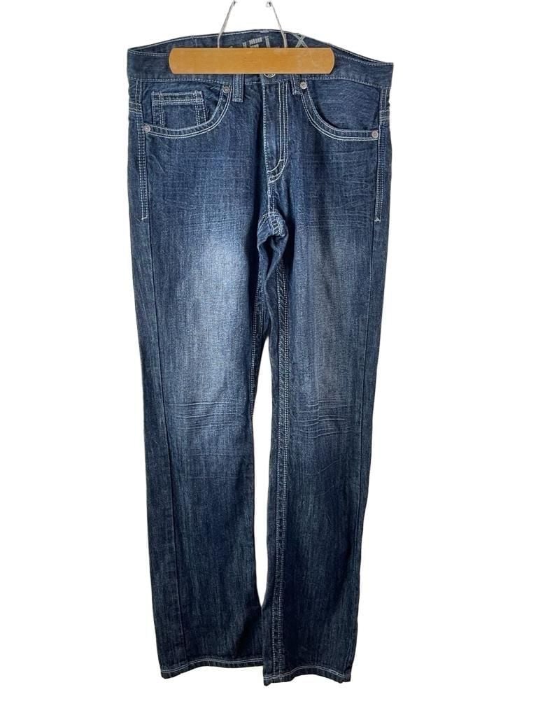 Helix Slim Jeans 32x32 Dark Wash Embroidered Flap Pocket 2