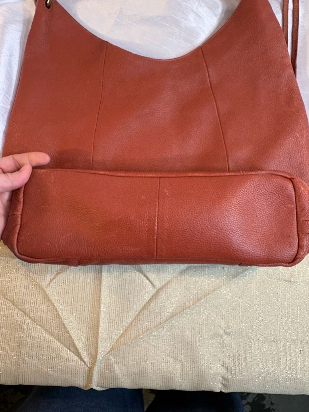 Vince Camuto Rust Orange Leather Hobo Shoulder Bag 8