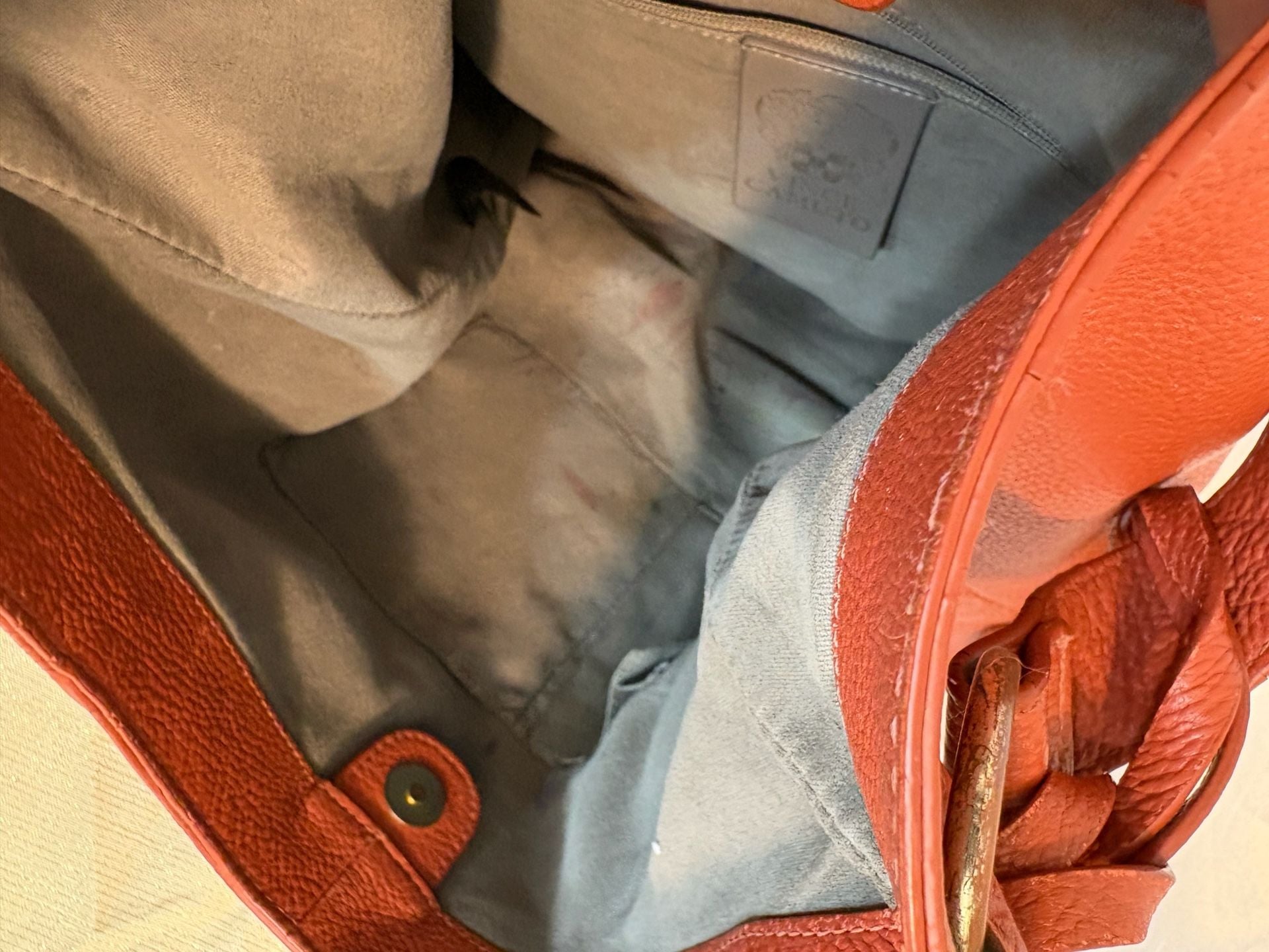 Vince Camuto Rust Orange Leather Hobo Shoulder Bag 10