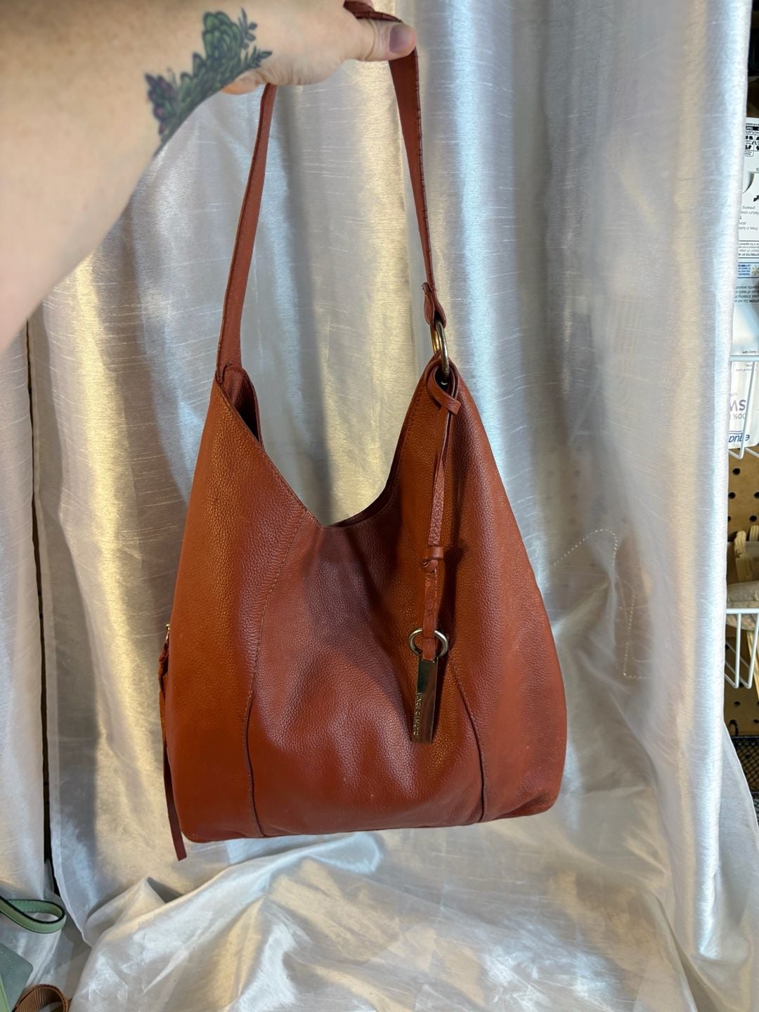 Vince Camuto Rust Orange Leather Hobo Shoulder Bag 13