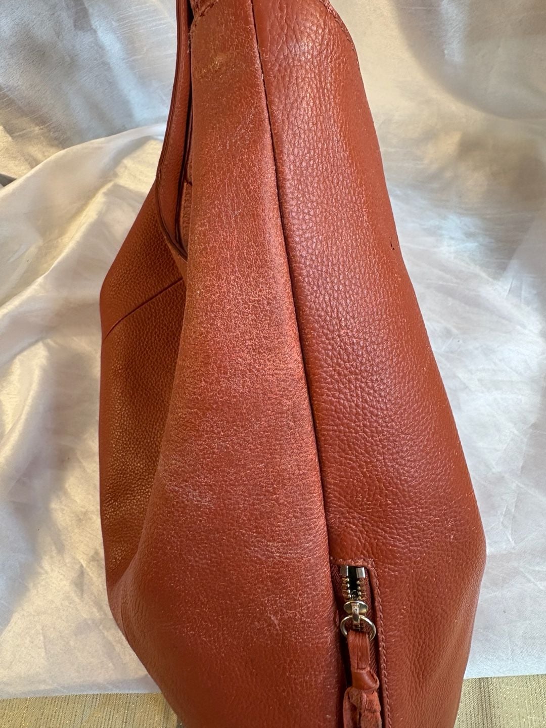 Vince Camuto Rust Orange Leather Hobo Shoulder Bag 14