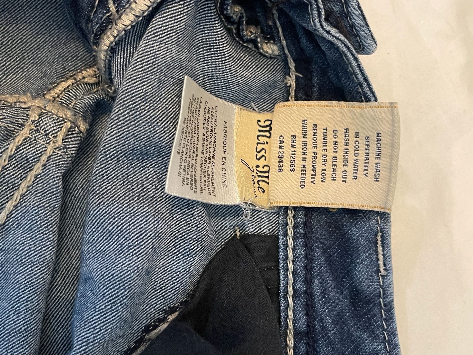 Miss Me Bootcut Jeans 32x34 Blue Embellished Pockets 9
