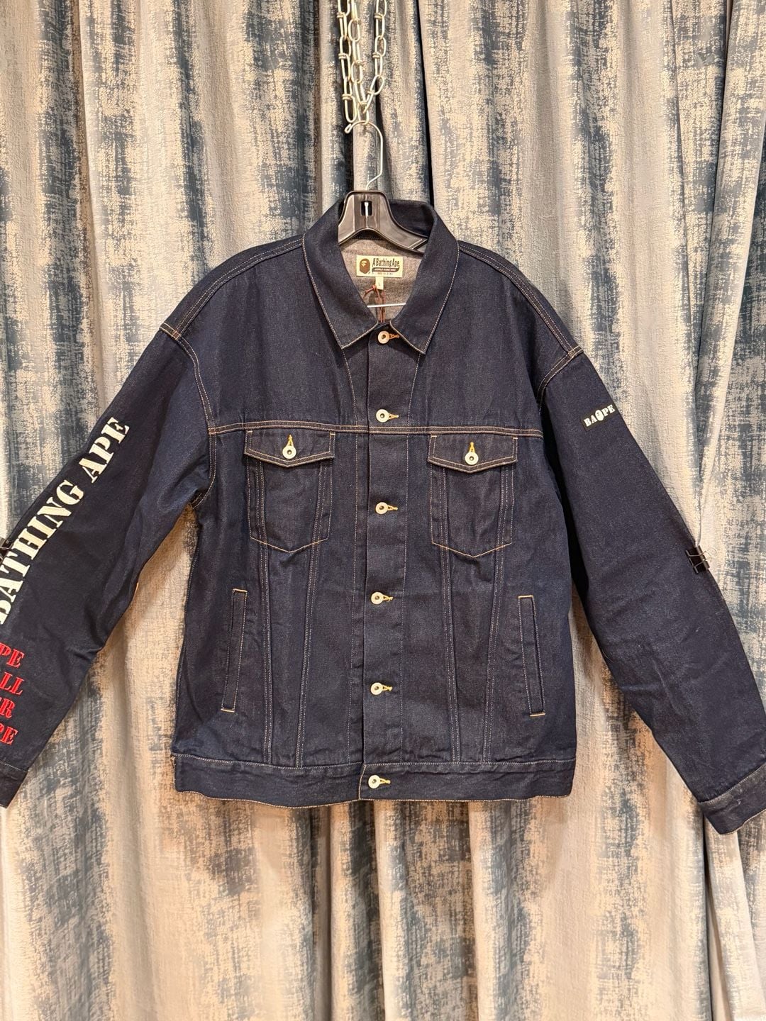 BAPE Multi Motif Loose Fit Denim Jacket Indigo Men's -L 2