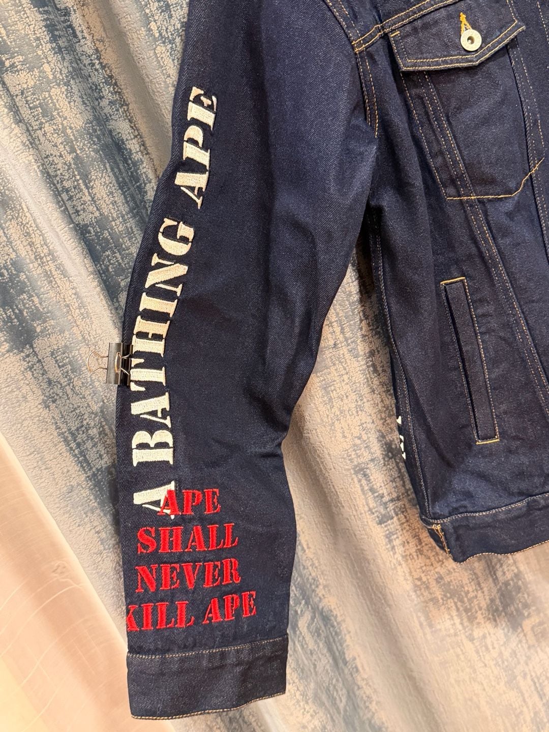 BAPE Multi Motif Loose Fit Denim Jacket Indigo Men's -L 3