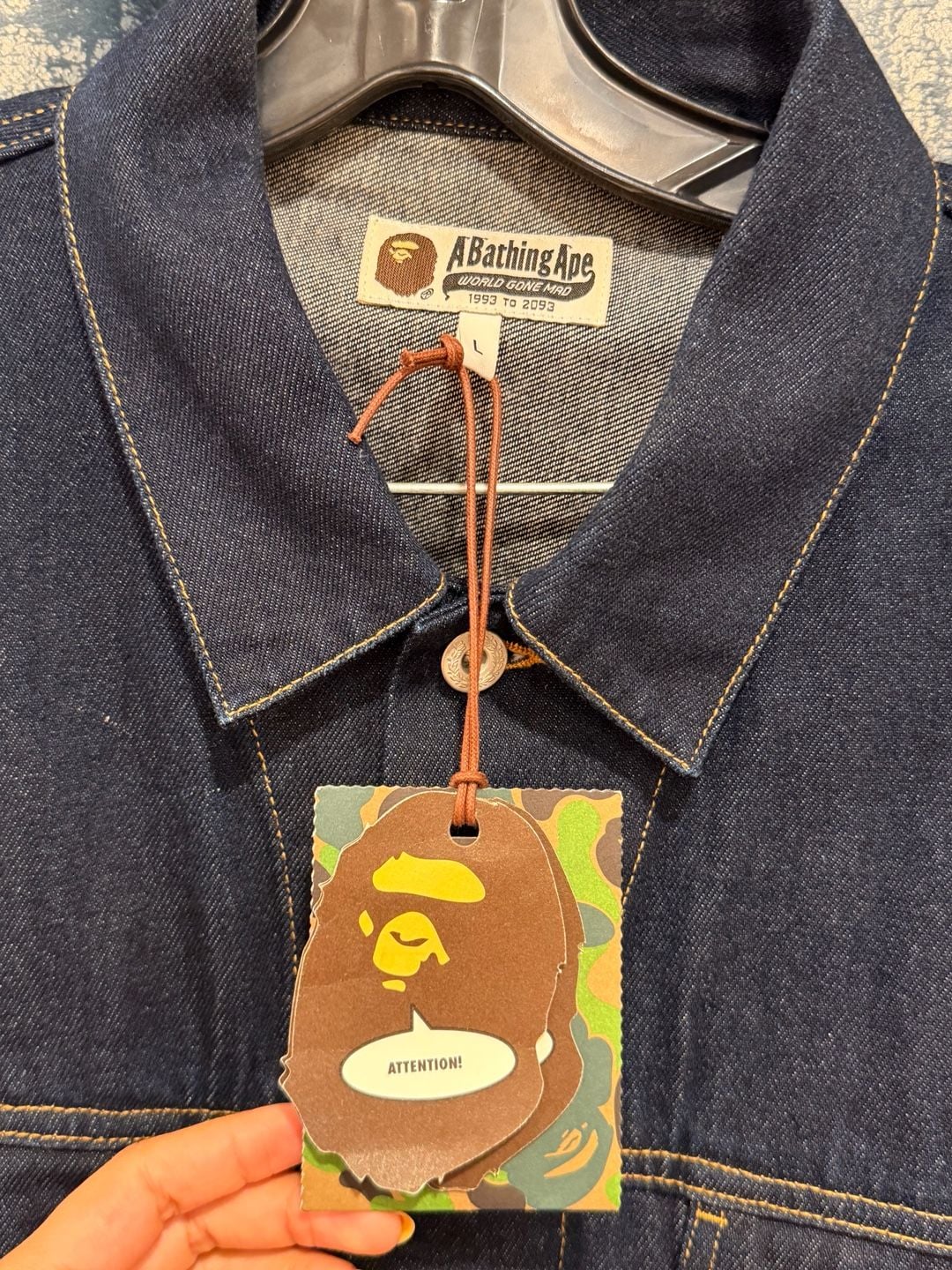 BAPE Multi Motif Loose Fit Denim Jacket Indigo Men's -L 4