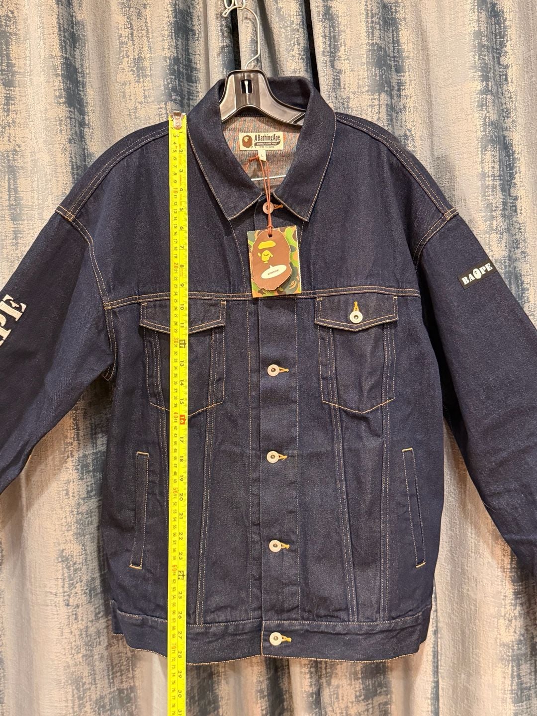 BAPE Multi Motif Loose Fit Denim Jacket Indigo Men's -L 8