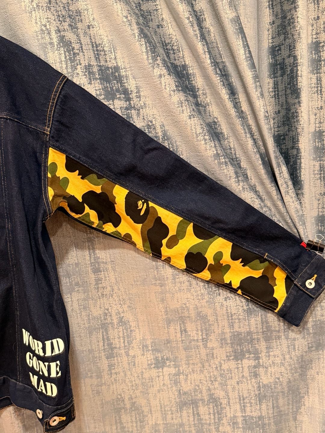 BAPE Multi Motif Loose Fit Denim Jacket Indigo Men's -L 14