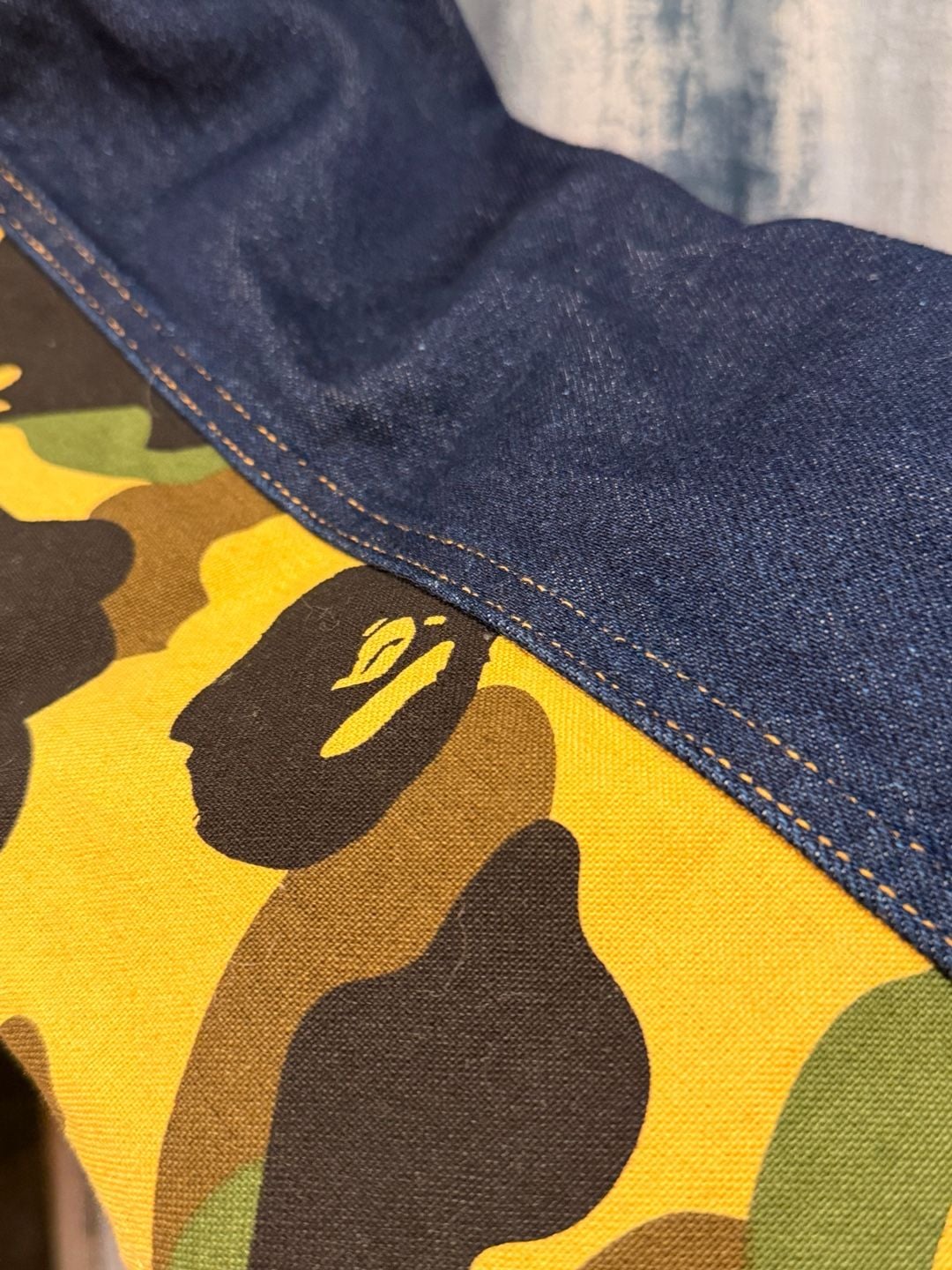 BAPE Multi Motif Loose Fit Denim Jacket Indigo Men's -L 16