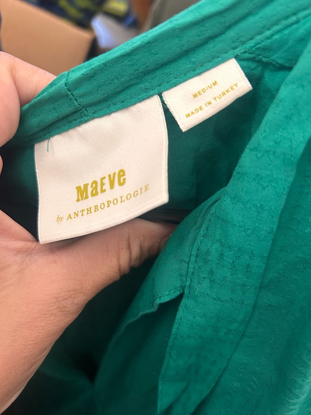 Maeve by Anthropologie Tiered Dress Size Medium Green Sleeveless Mini 4