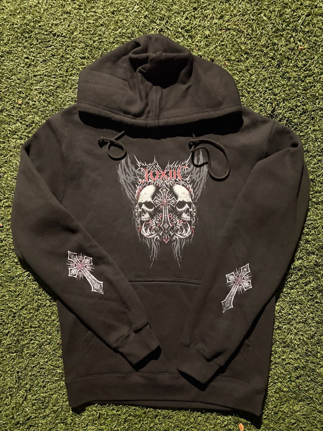 Graphic Skull Cross Hoodie Black 2