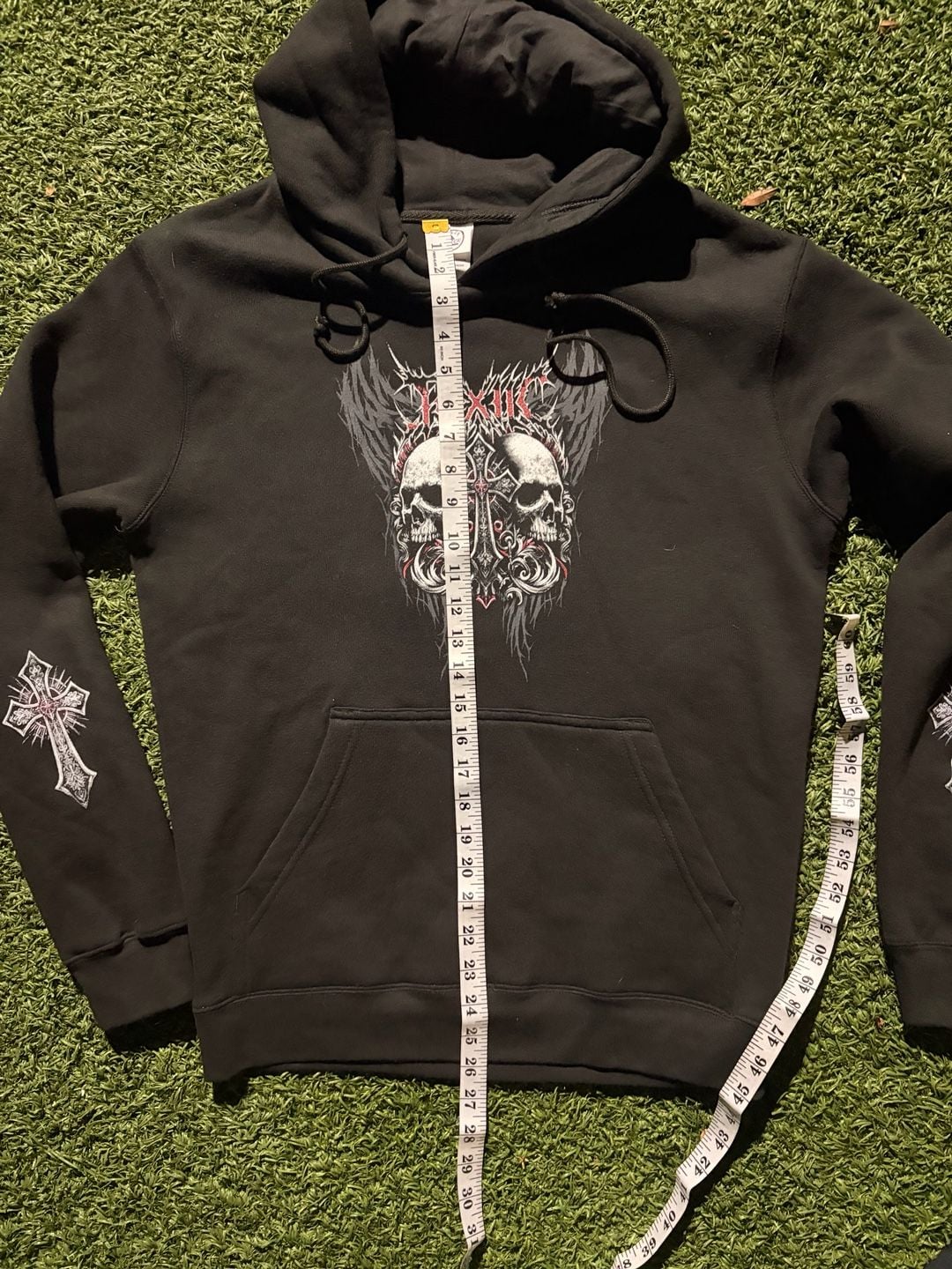 Graphic Skull Cross Hoodie Black 6