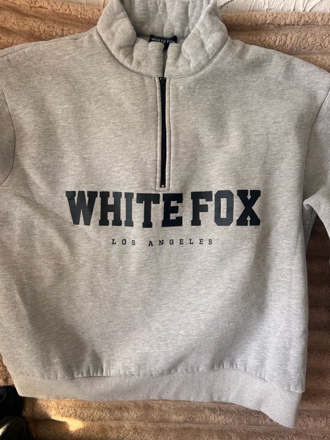 White Fox Los Angeles 1/4 Zip Pullover Sweatshirt Size S/M Gray 3
