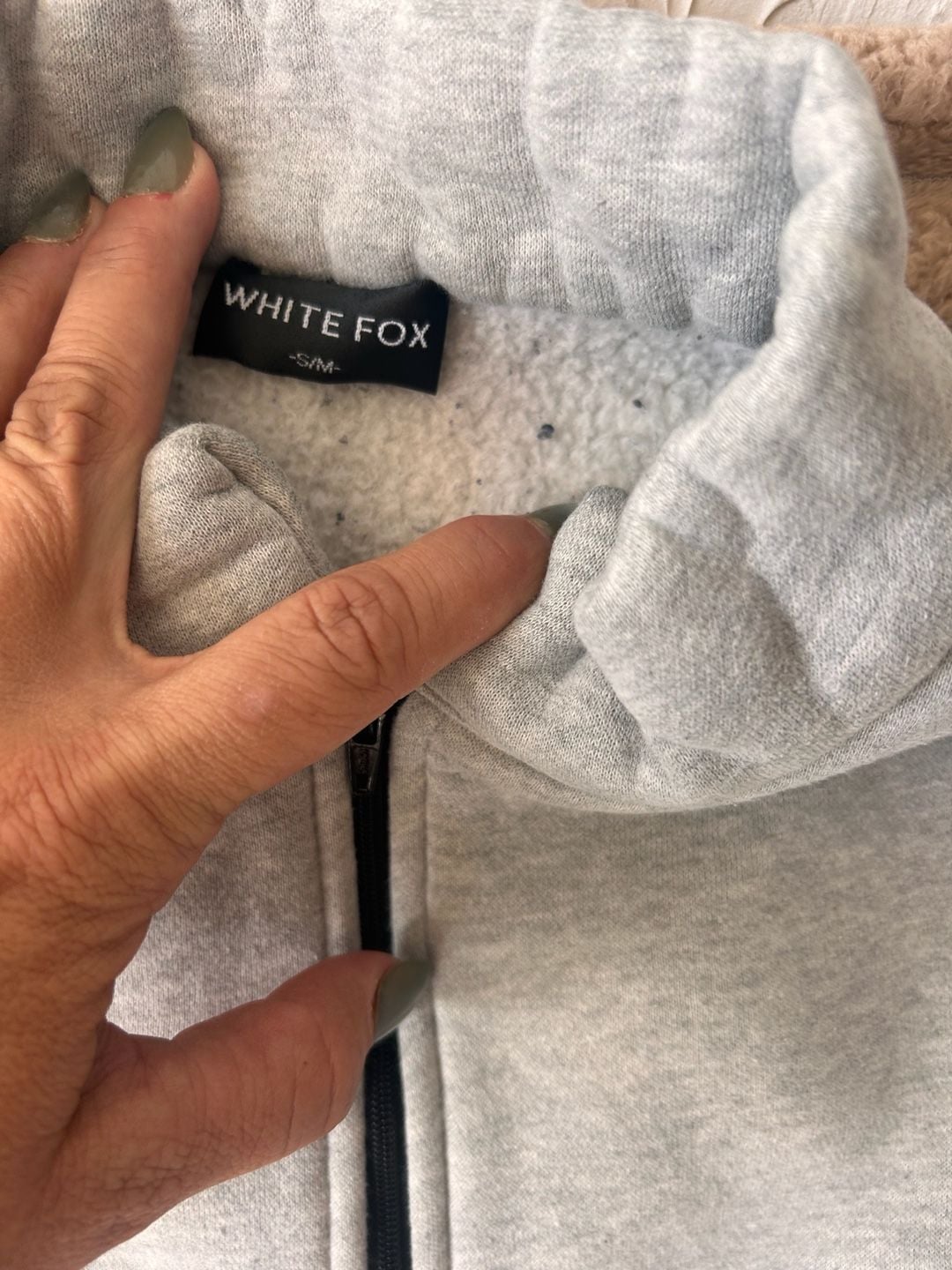 White Fox Los Angeles 1/4 Zip Pullover Sweatshirt Size S/M Gray 4