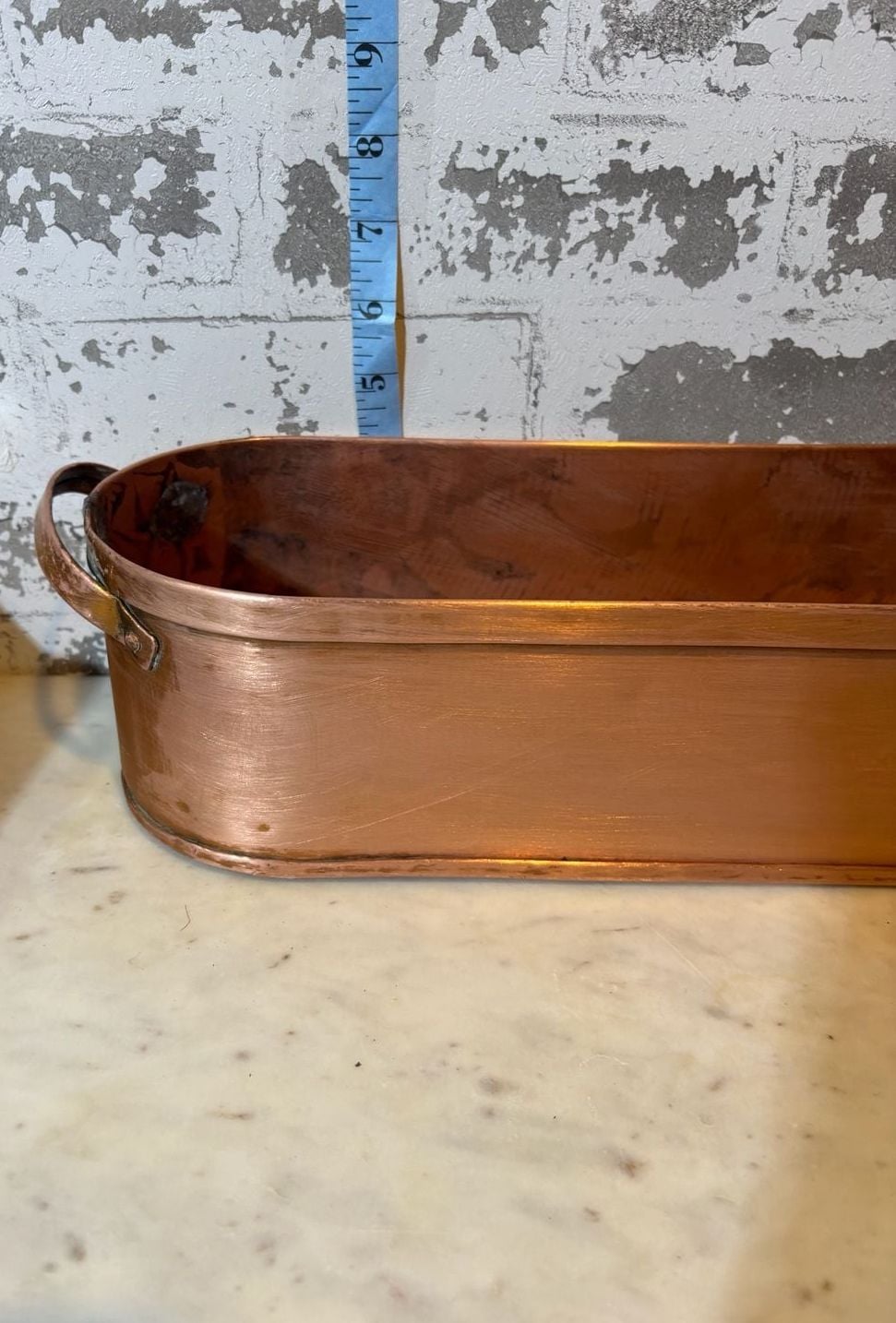 Vintage Solid Copper Planter Pot Oval Window Box 5