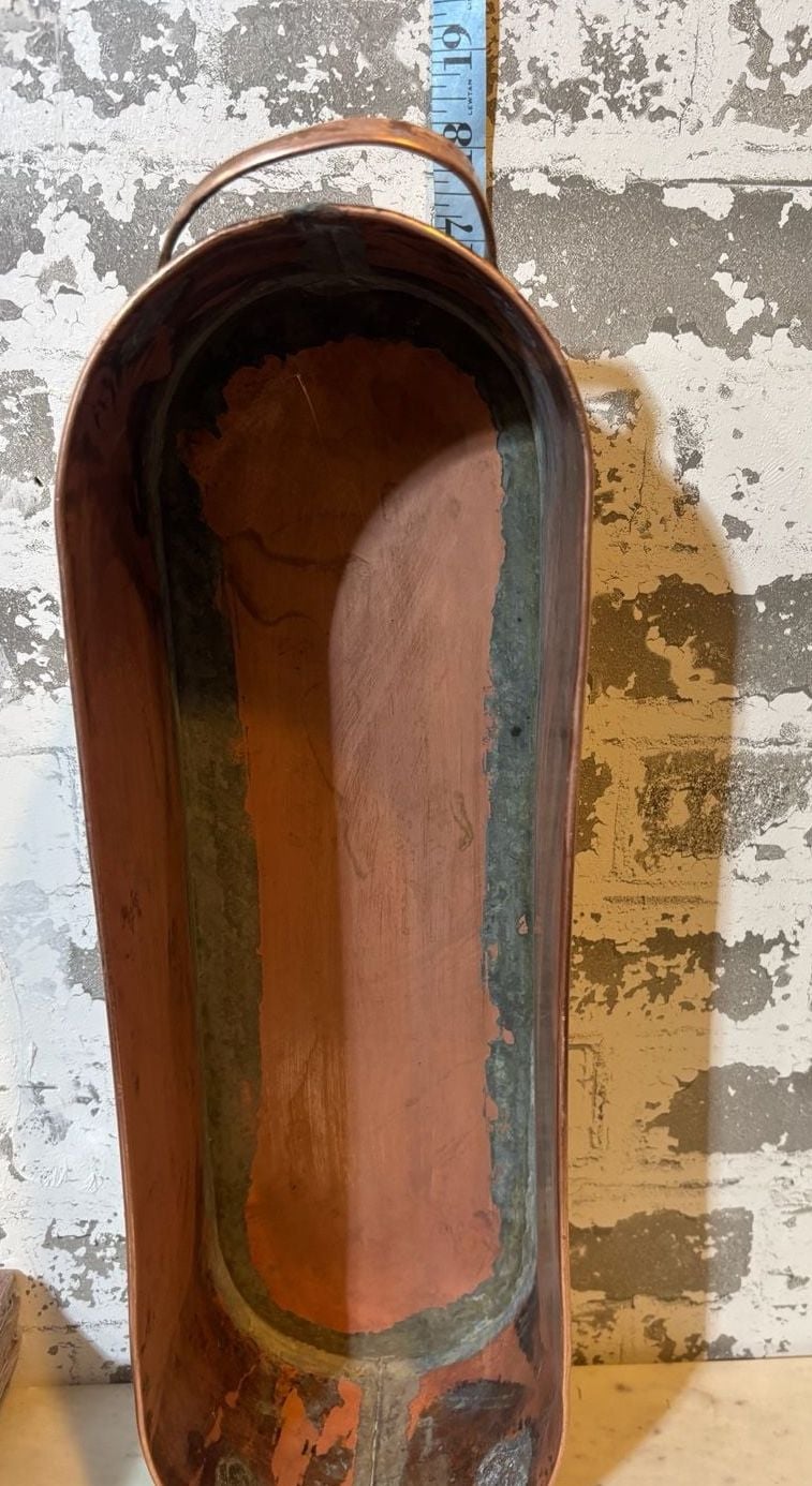 Vintage Solid Copper Planter Pot Oval Window Box 6