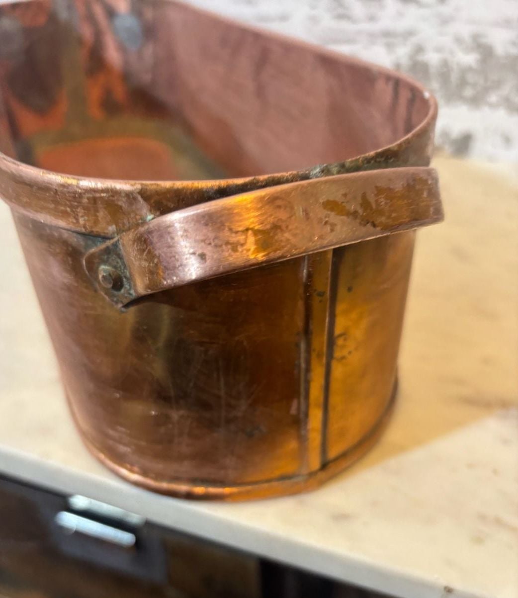Vintage Solid Copper Planter Pot Oval Window Box 7