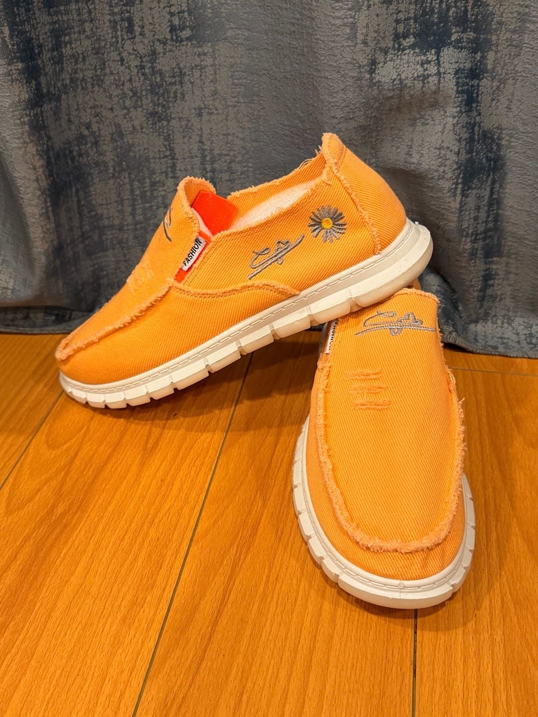 Orange Slip-On Canvas Casual Shoes 4