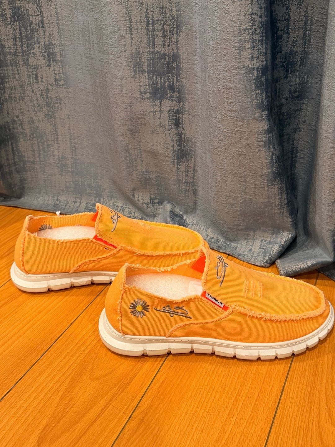 Orange Slip-On Canvas Casual Shoes 5