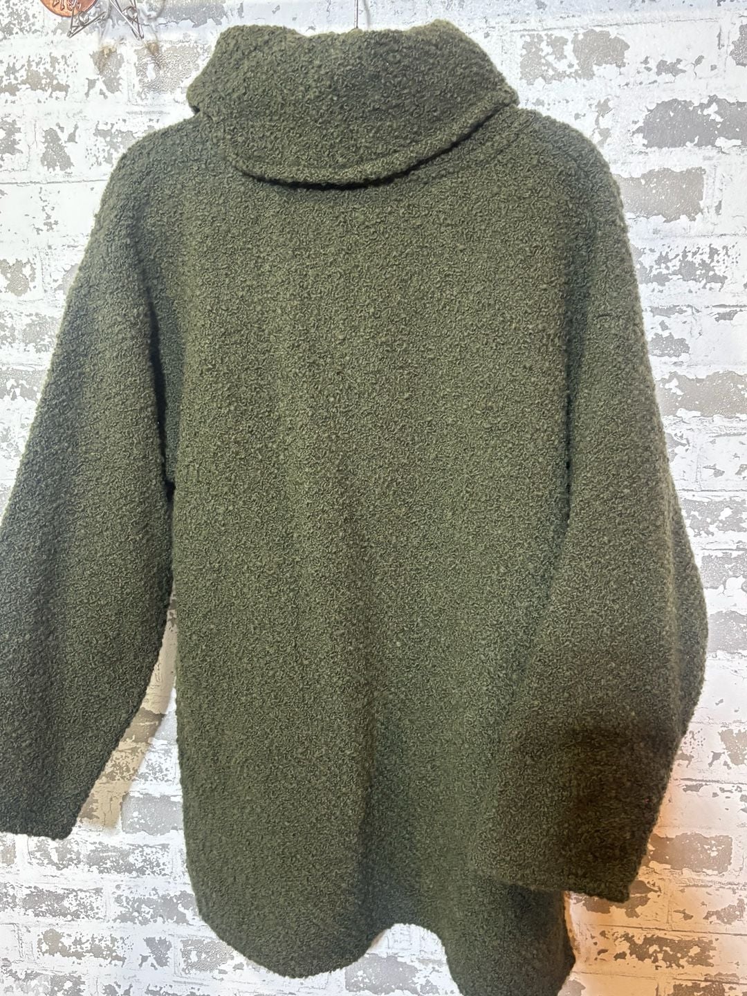 Weave O The Irish 100% Wool Turtleneck Sweater Olive Green M 4