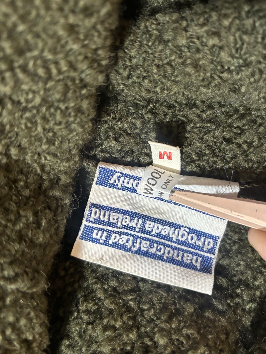 Weave O The Irish 100% Wool Turtleneck Sweater Olive Green M 8