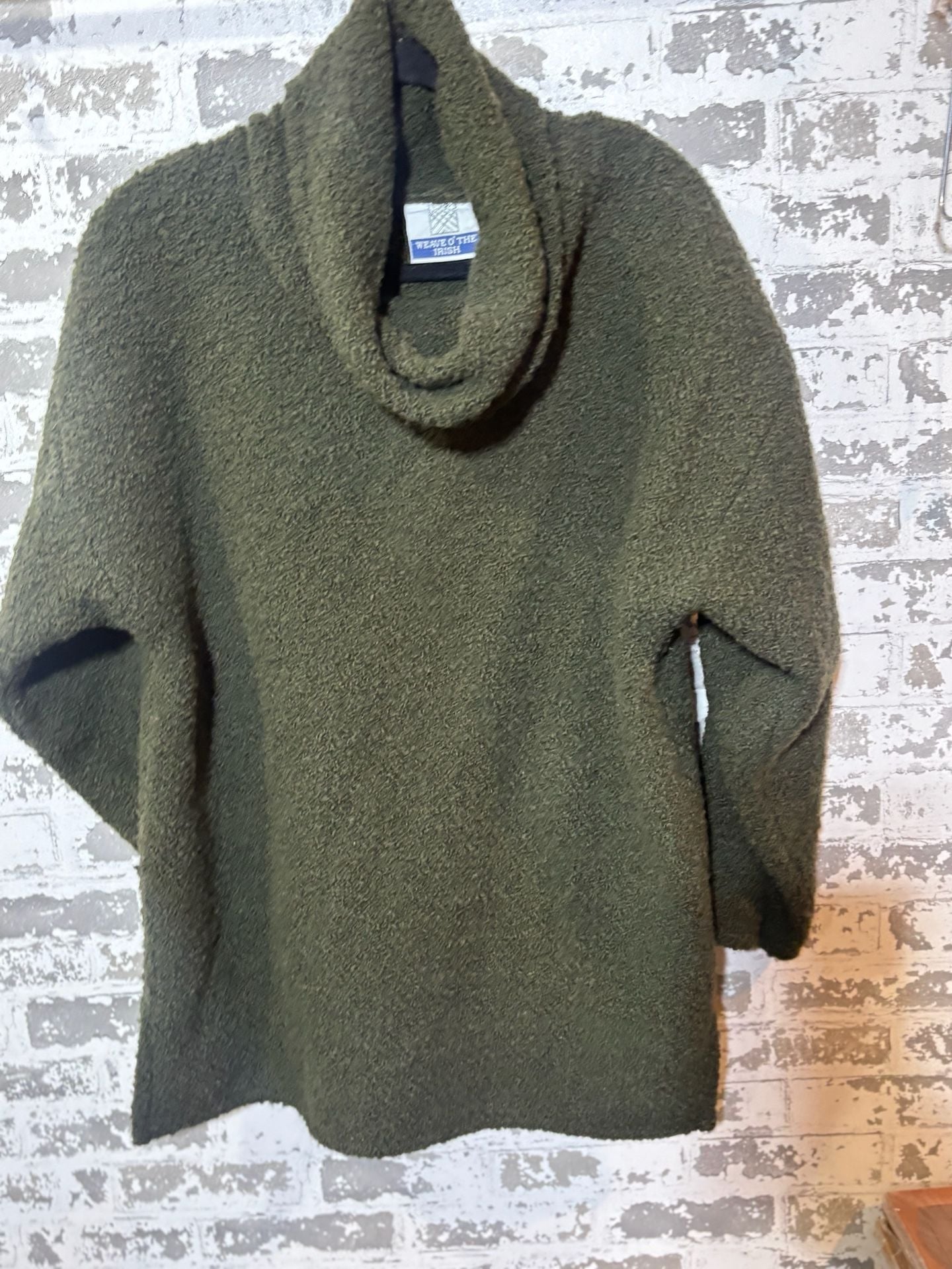 Weave O The Irish 100% Wool Turtleneck Sweater Olive Green M 10