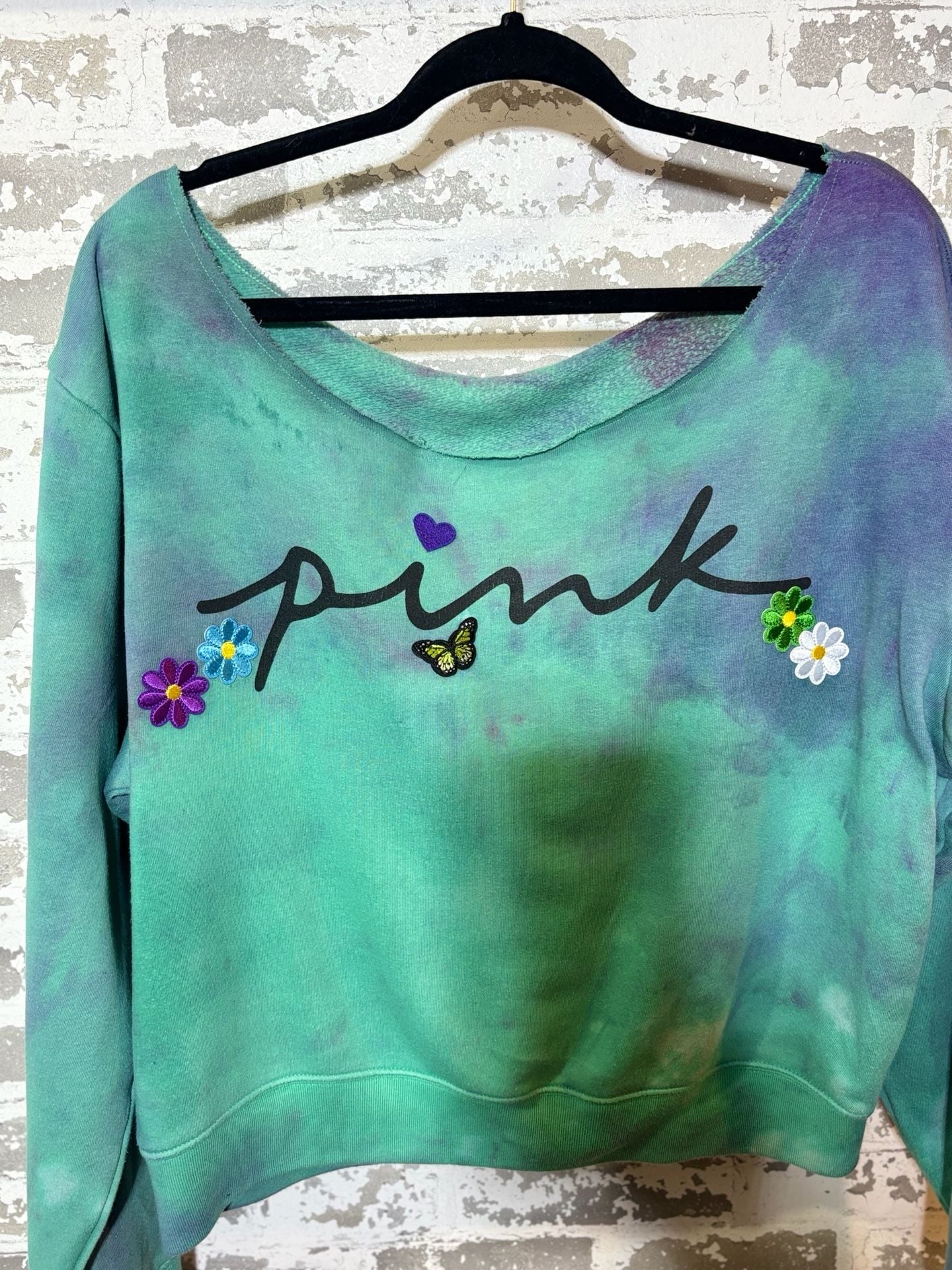 Victoria's Secret Pink Tie Dye Embroidered Sweatshirt 2