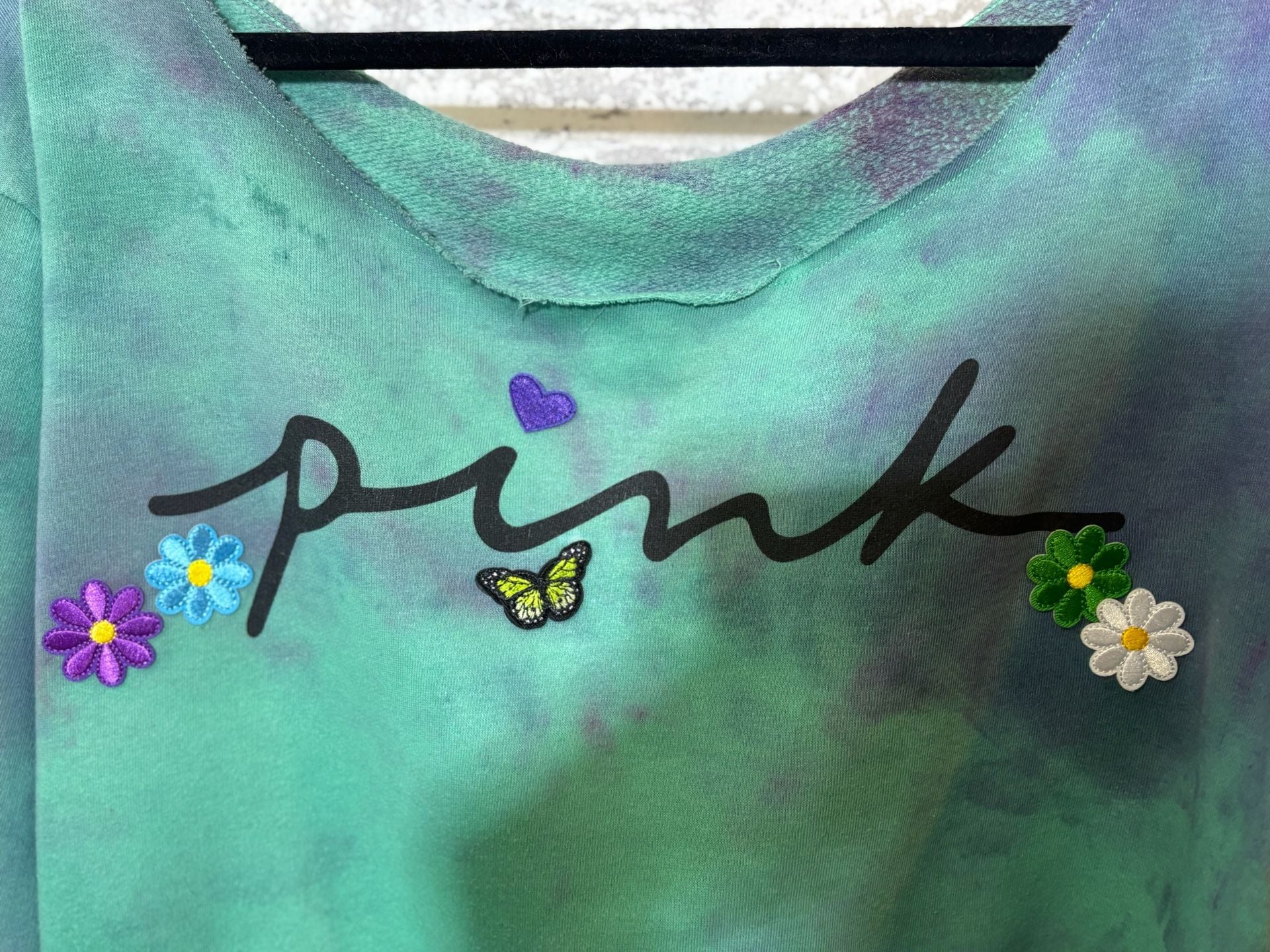 Victoria's Secret Pink Tie Dye Embroidered Sweatshirt 5