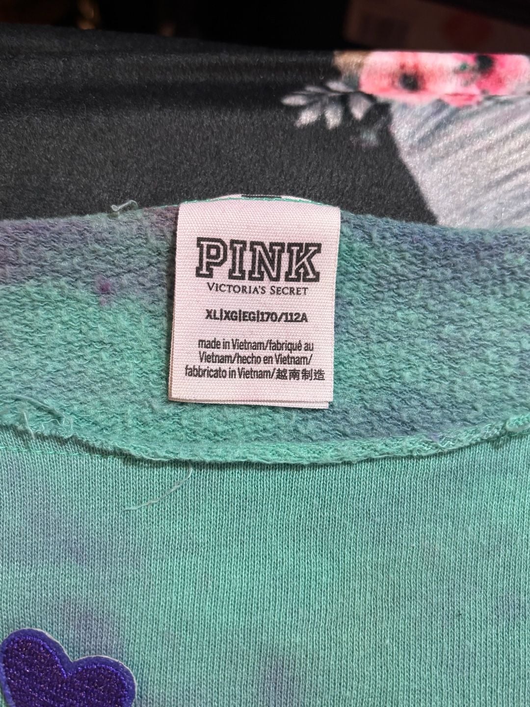Victoria's Secret Pink Tie Dye Embroidered Sweatshirt 8
