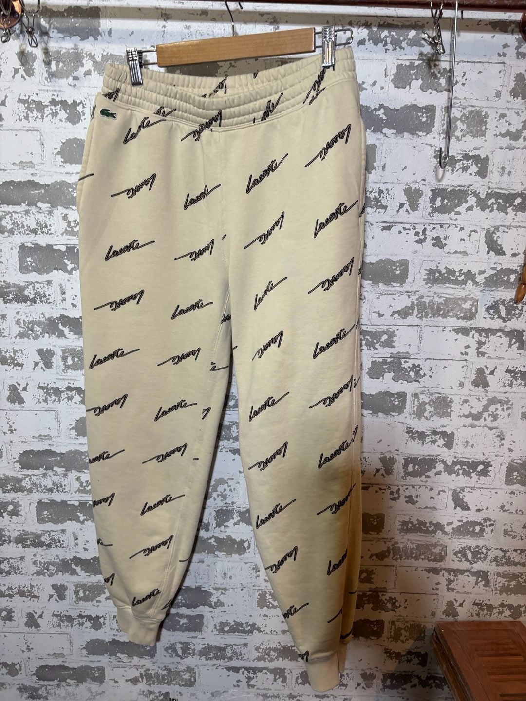 Lacoste print all over cream joggers M 2