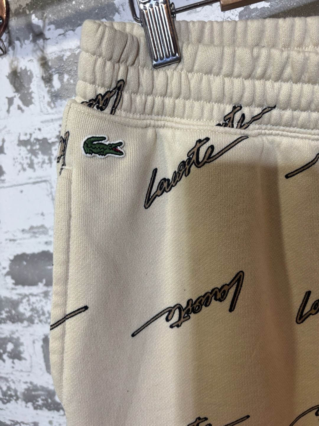 Lacoste print all over cream joggers M 3
