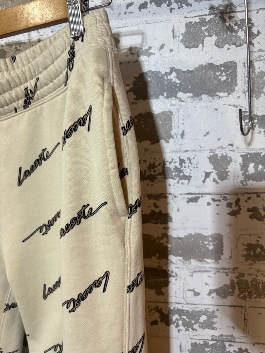 Lacoste print all over cream joggers M 7