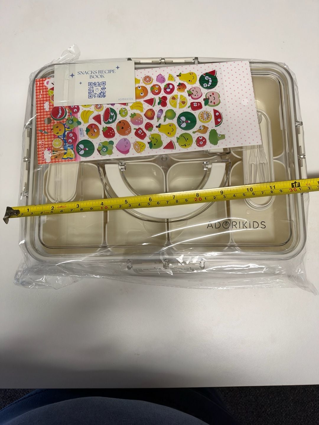 Adorikids Compartment Snack Box with Handle and Stickers 4