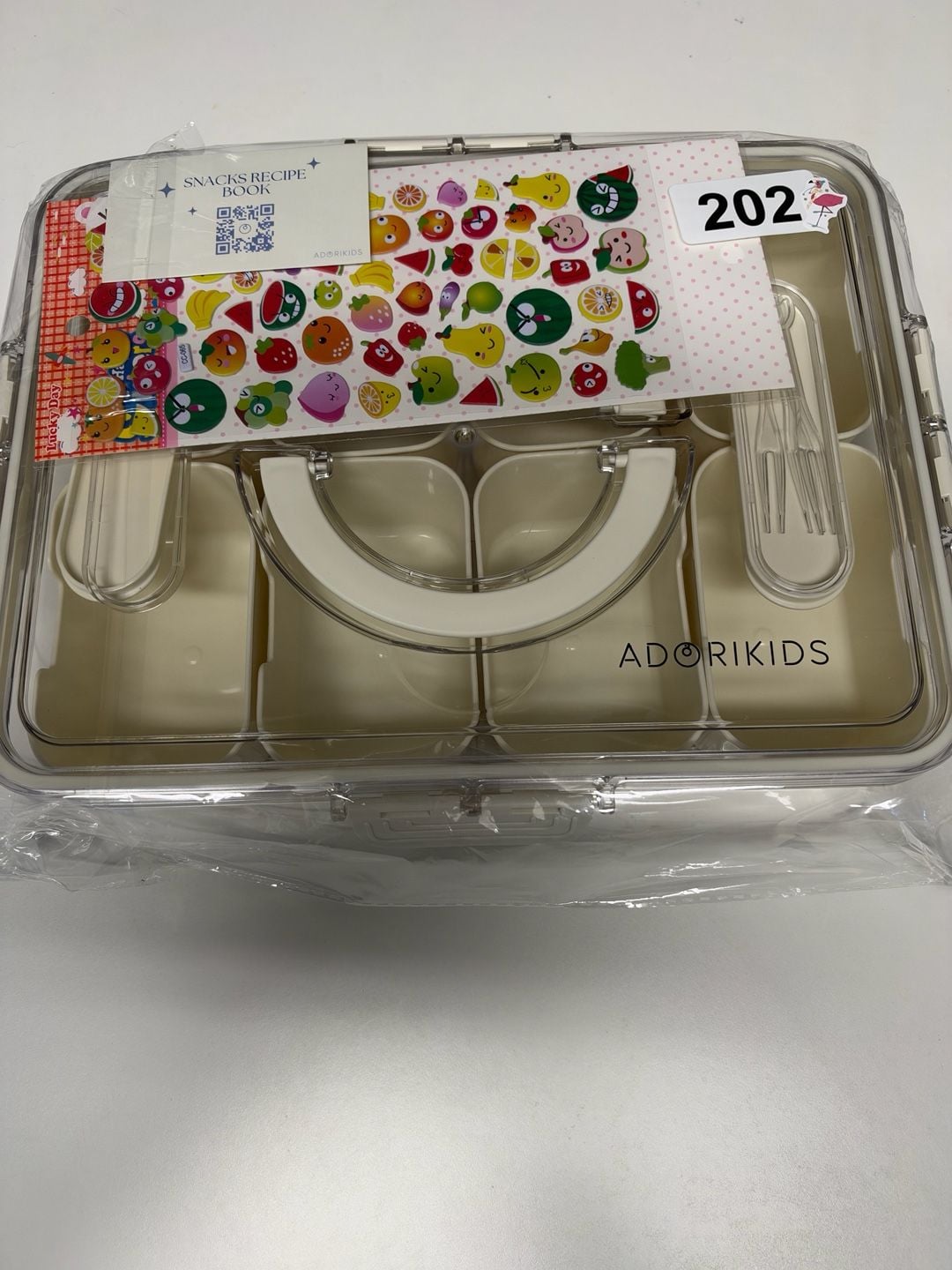 Adorikids Compartment Snack Box with Handle and Stickers 6