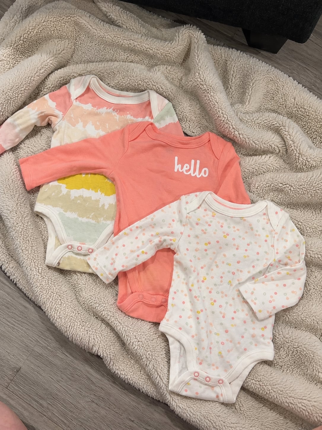 Baby Bodysuits 3-Pack Long Sleeve Multi-Color 1