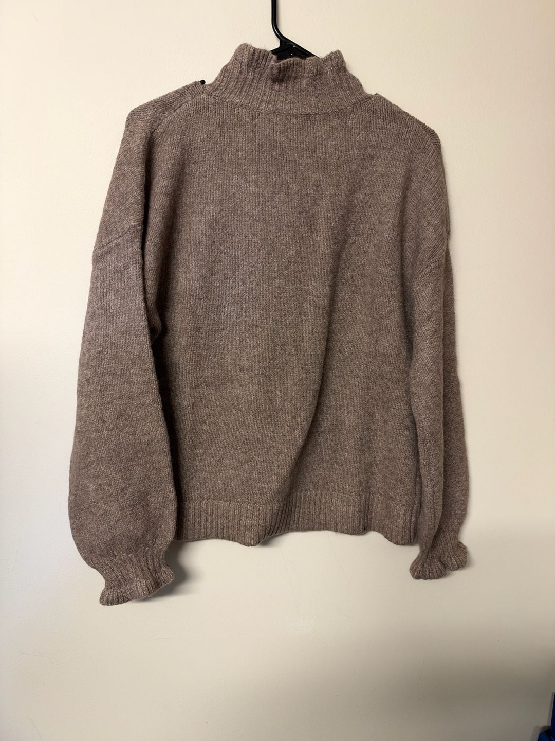 MEROKEETY Cardigan Sweater Brown Gold Buttons 3