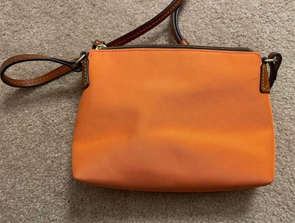 Dooney & Bourke Nylon Crossbody Bag in peach / coral hue. Retail: $159 4