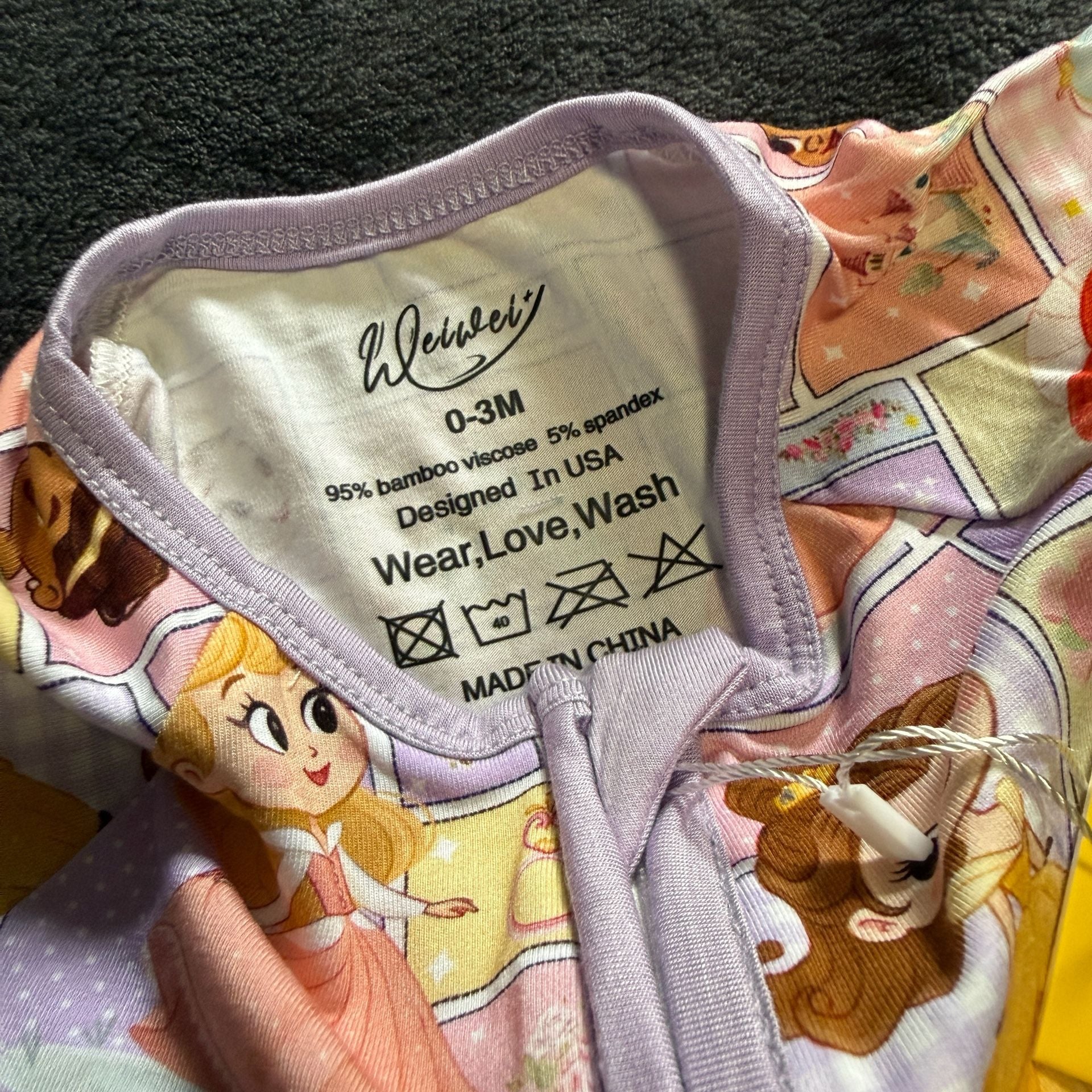 WeiWei Disney Princess Romper Size 0-3M 3