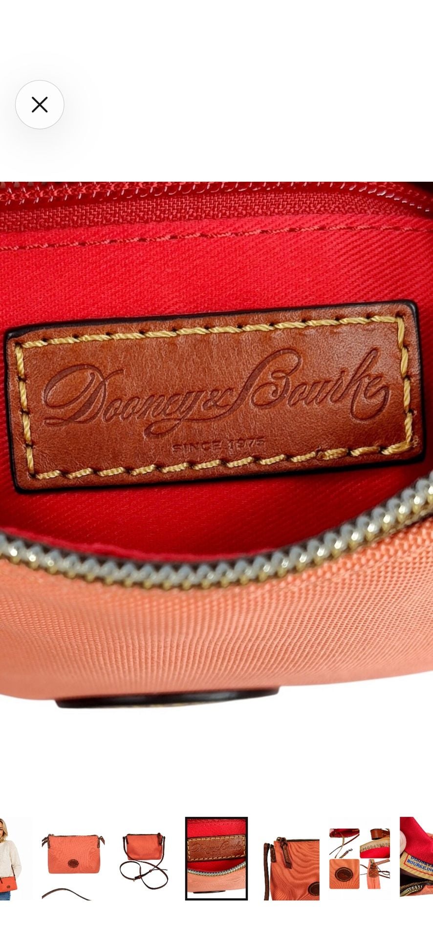 Dooney & Bourke Nylon Crossbody Bag in peach / coral hue. Retail: $159 7