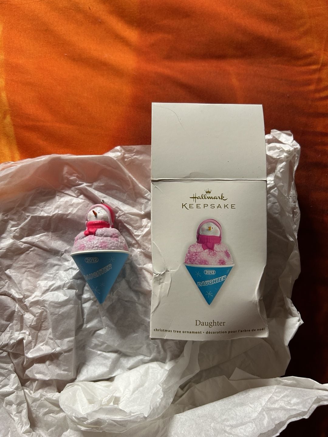Hallmark Keepsake 2012 Daughter Snow Cone Snowman Christmas Ornament 1