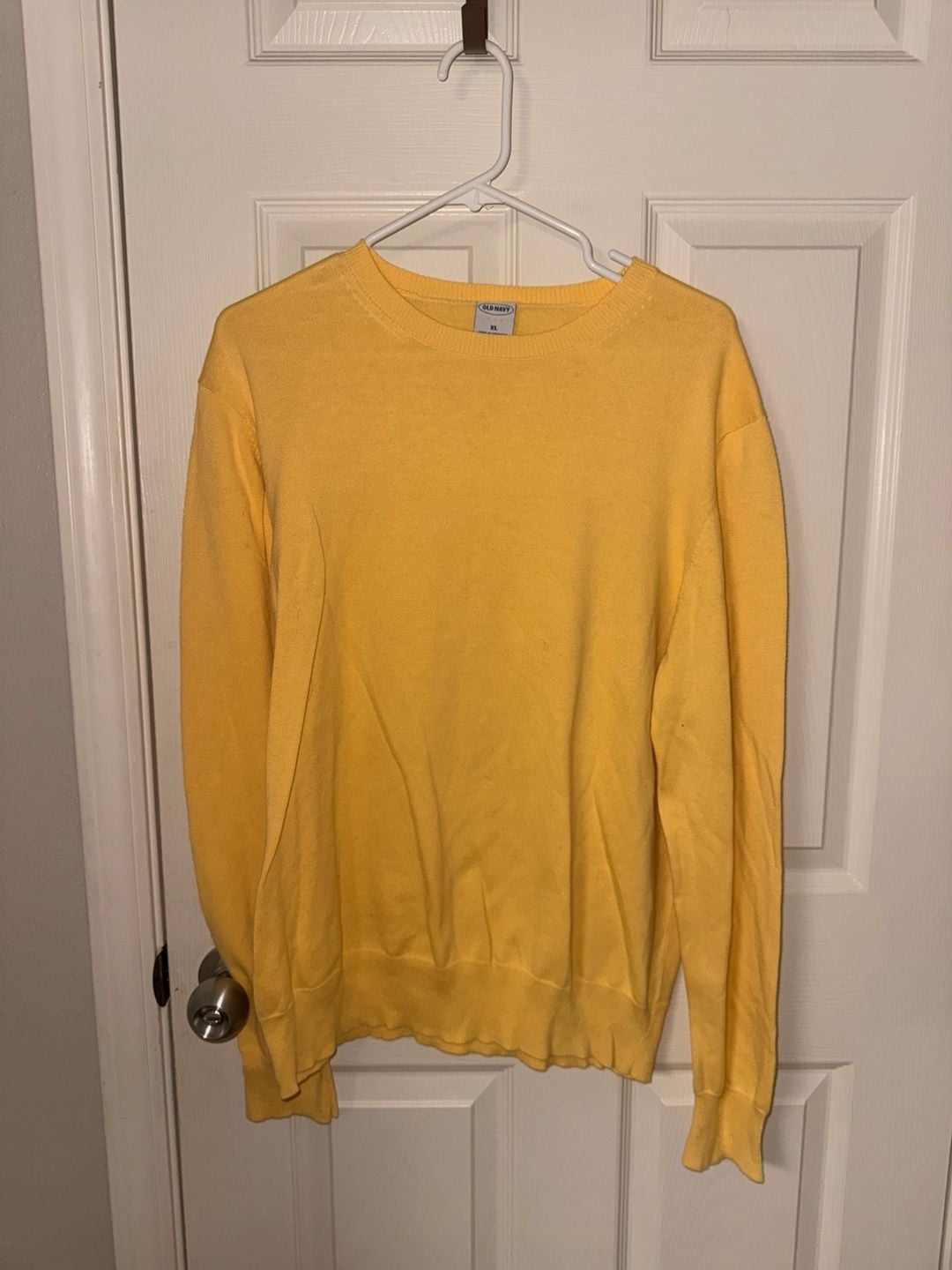 Old Navy Sweater Size XL Yellow Crewneck Long Sleeve 2