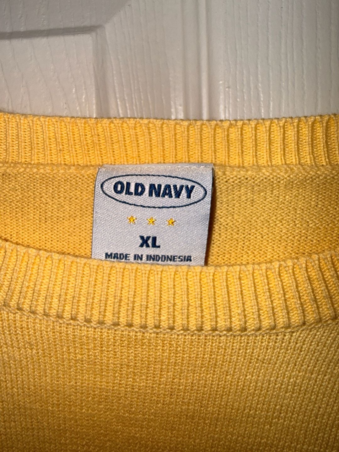 Old Navy Sweater Size XL Yellow Crewneck Long Sleeve 3