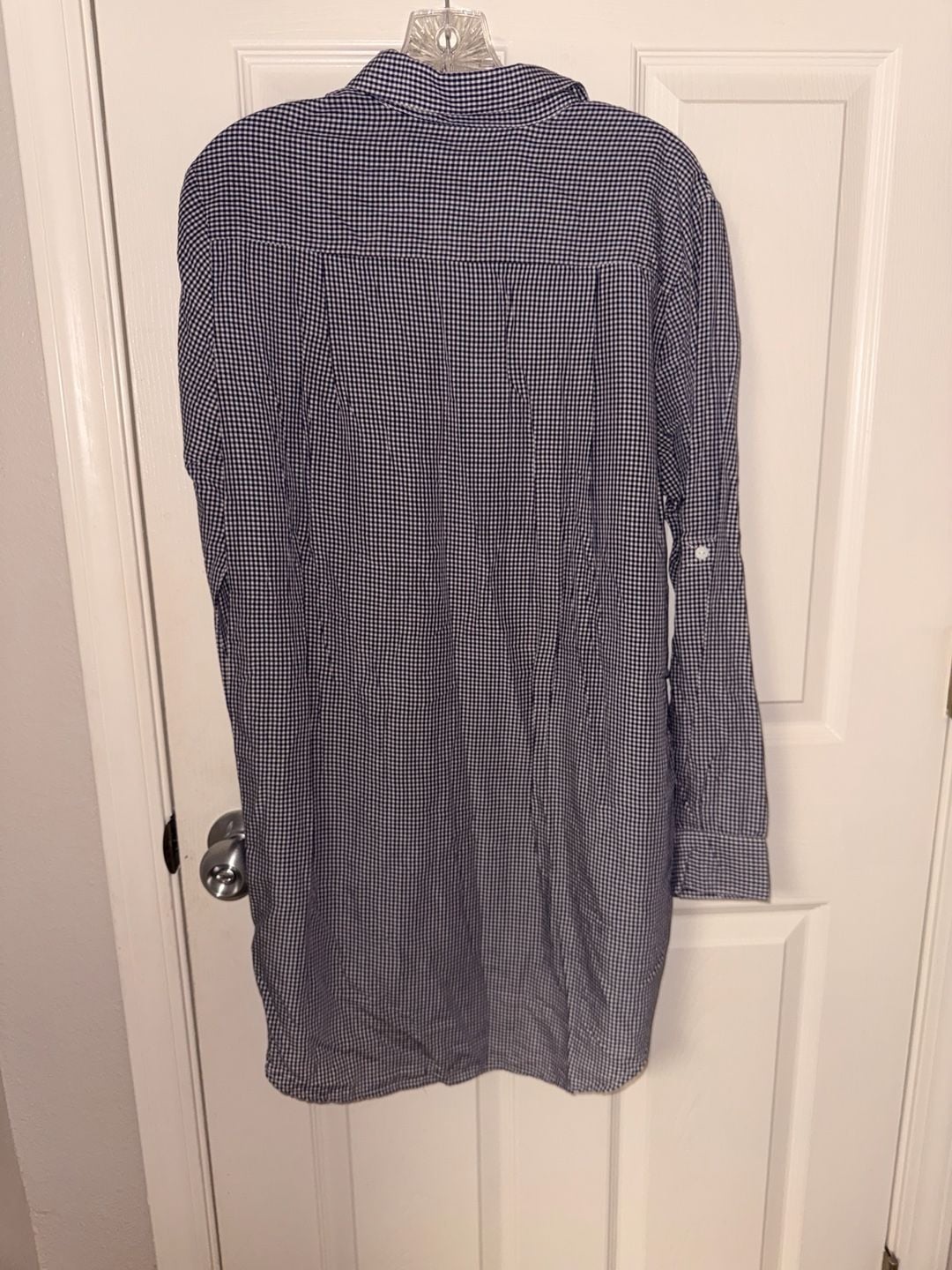 Chelsea & Theodore Floral Embroidered Gingham Tunic Shirt 4