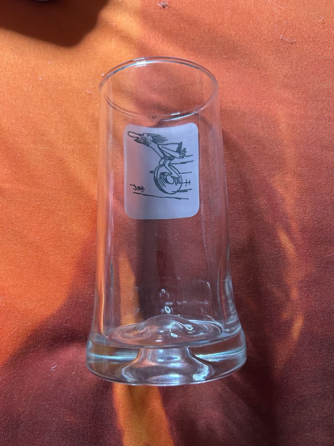Johnny Hart B.C. Cartoon Glass Vintage Heavy Base Tall Drinking Glass 2