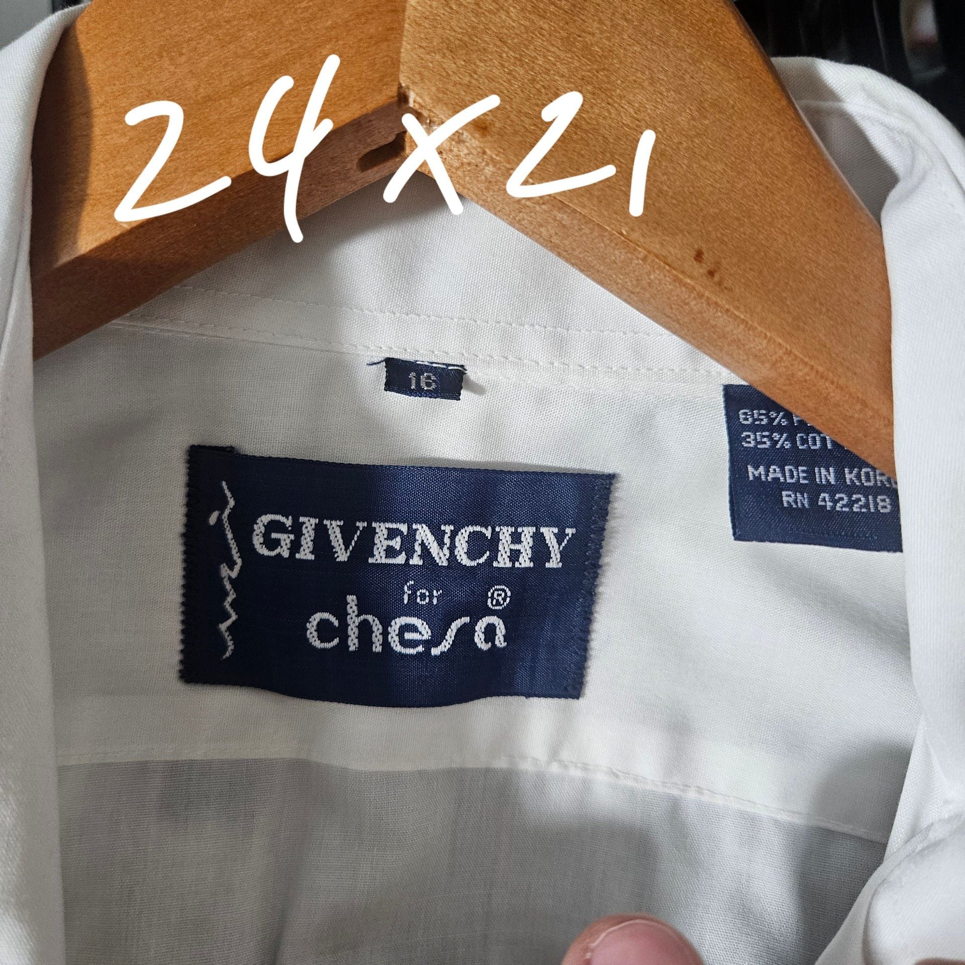 GIVENCHY for Chesa White Short Sleeve Button Down Shirt Made in Korea 4